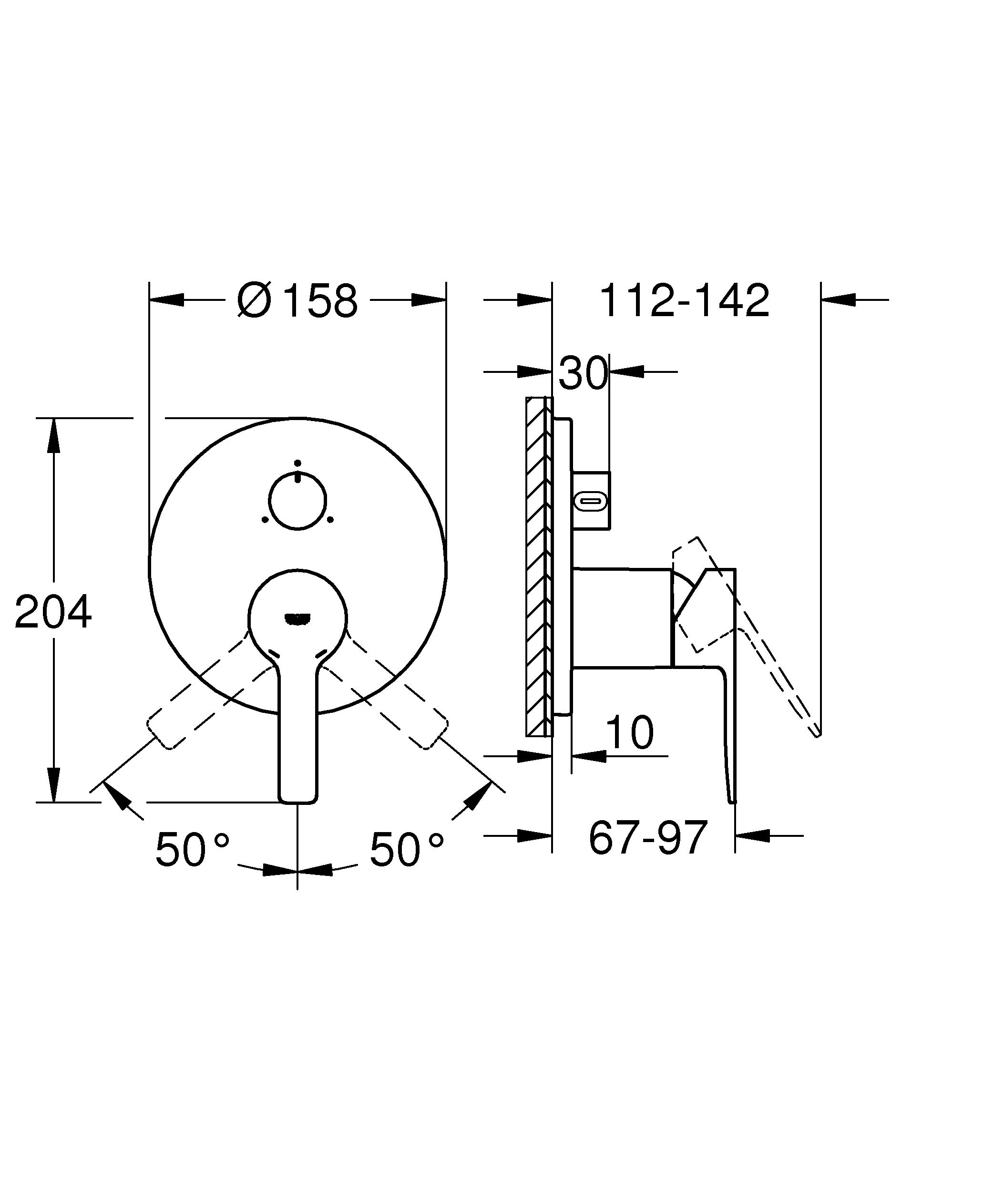 Image secondaire de Mitigeur mécanique GROHE Lineare 3 sorties en chrome