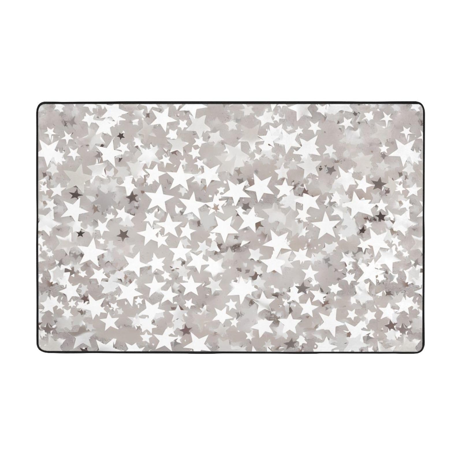 Tapis doux au toucher avec paillettes d'argent brillantes
