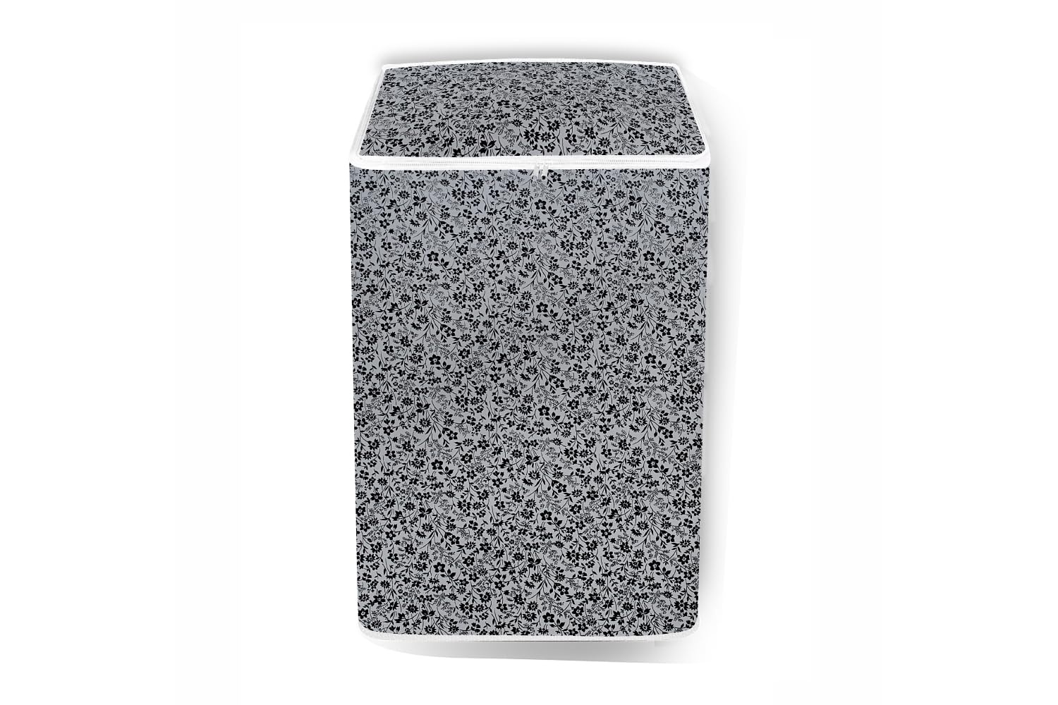 The Furnishing Tree Waterproof and Dustproof PVC Washing Machine Cover Top Loading Compatible for LG, 8 Kg, 8.5 Kg, 9 Kg, 10 Kg, CM-(63x63x93), Floral Pattern Darkgrey