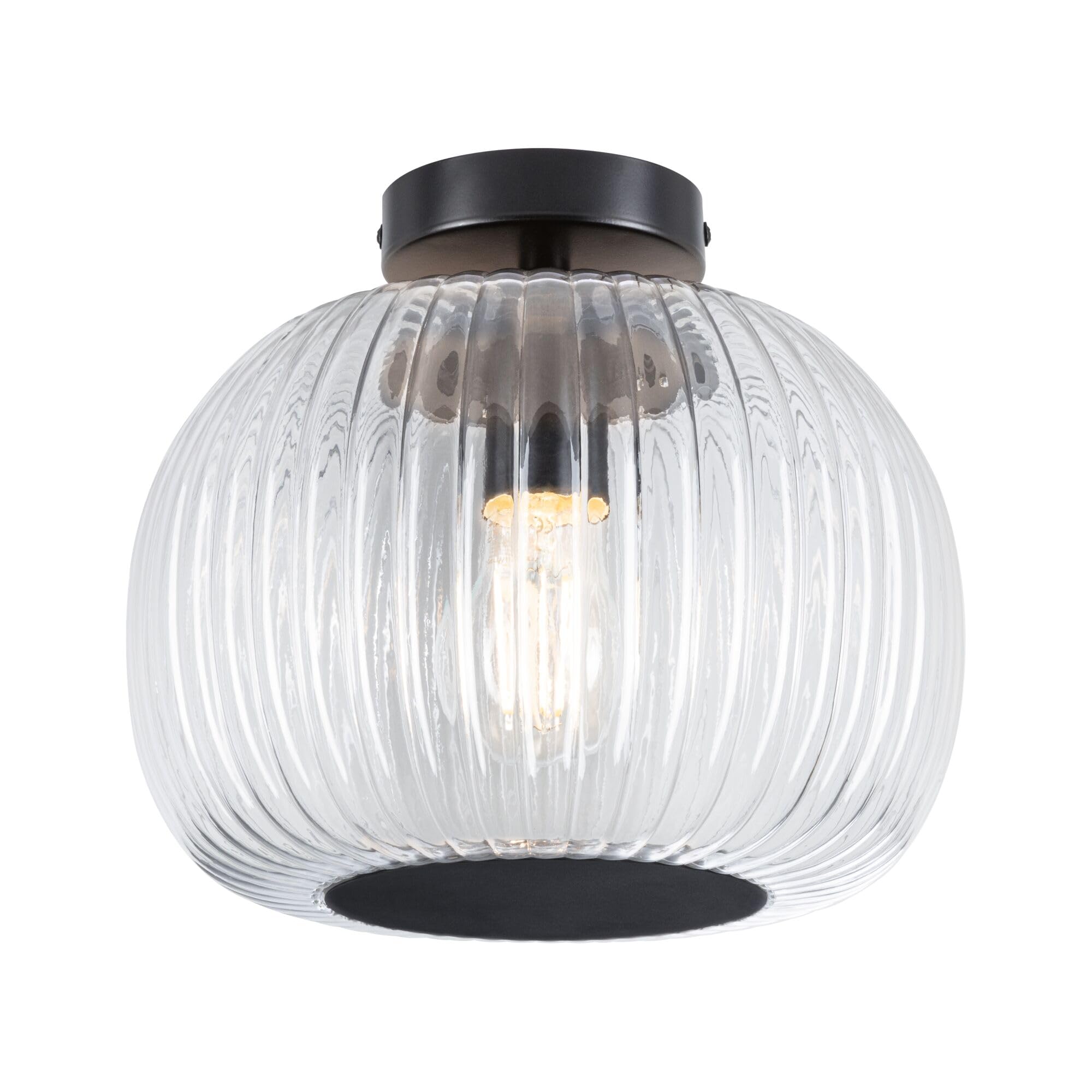 Paulmann 71146 Selection Bathroom Deckenleuchte Ruya IP44 E27 230V max. 60W Glas, Schwarz matt Wand-/Deckenleuchte, Badbeleuchtung