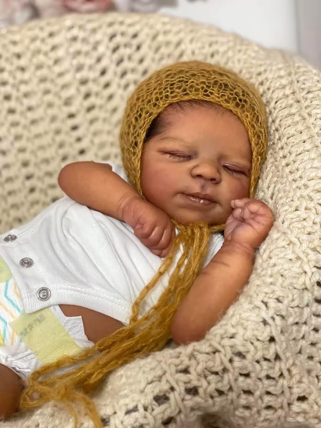 Zero Pam Realistic Reborn Baby Dolls Silicone Full Body Black Boy, 18 Inch Reborn Dolls Hand Rooted Hair, Anatomically Correct American Boy Doll, Silicone Baby Doll Black Babies with Accessories