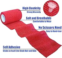 Vista 106 de Baisunt Paquete de 6 vendajes cohesivos de 1 pulgada, cinta autoadhesiva autoadhesiva autoadhesiva transpirable para muñeca, tobillo, deportes