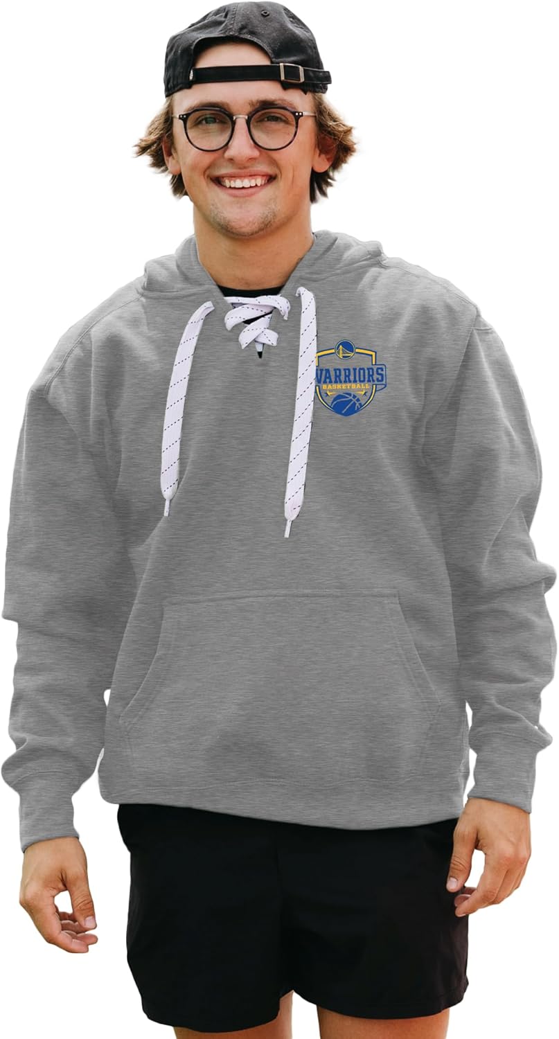 Blue 84 NBA mens Nba Officially Licensed Lace Up Hooded Sweatshirt Graphite - Image 2