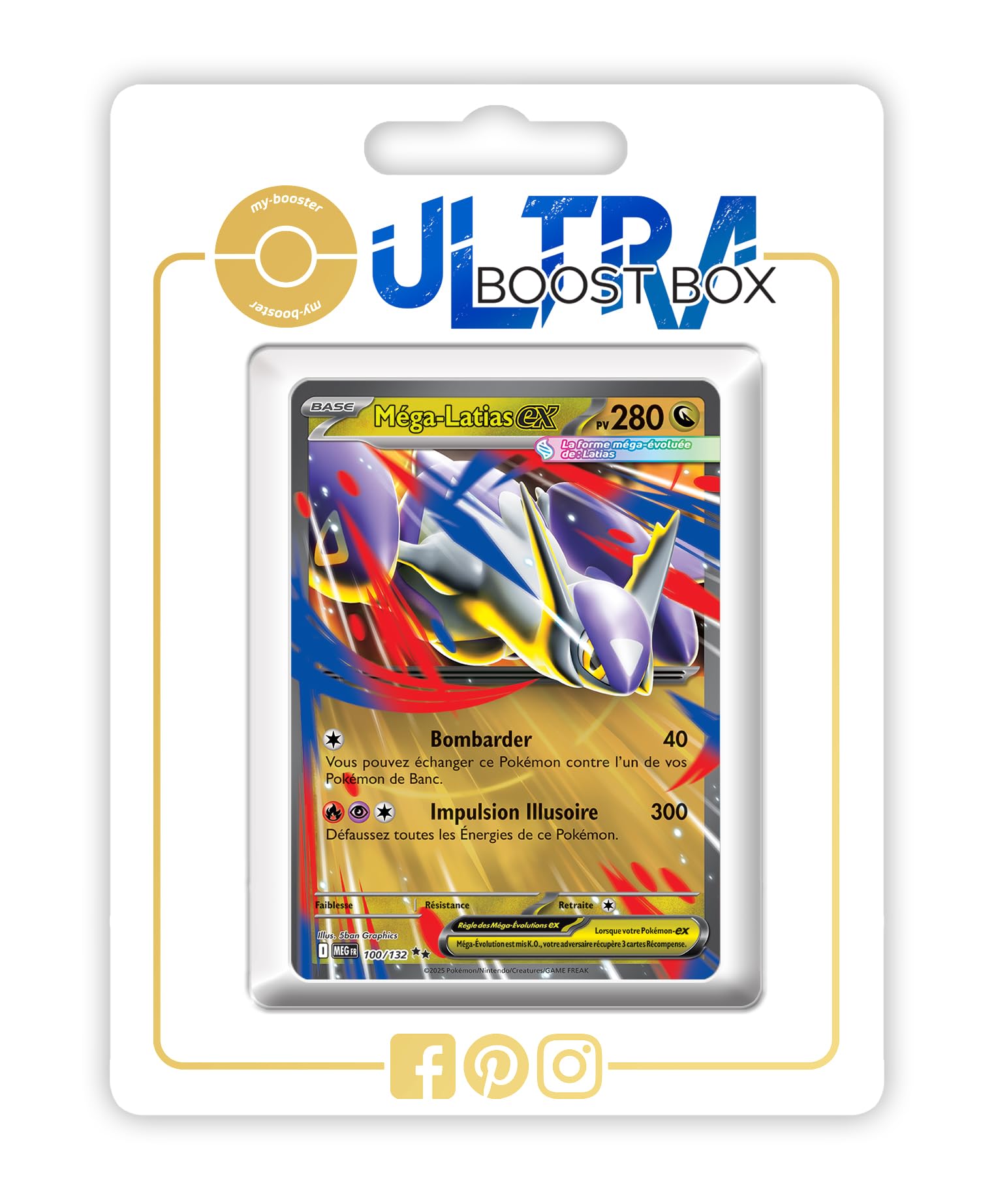 Méga-Latias ex 100/132 - Myboost X Méga-Évolution 1 - Coffret de 10 Cartes Pokémon Françaises