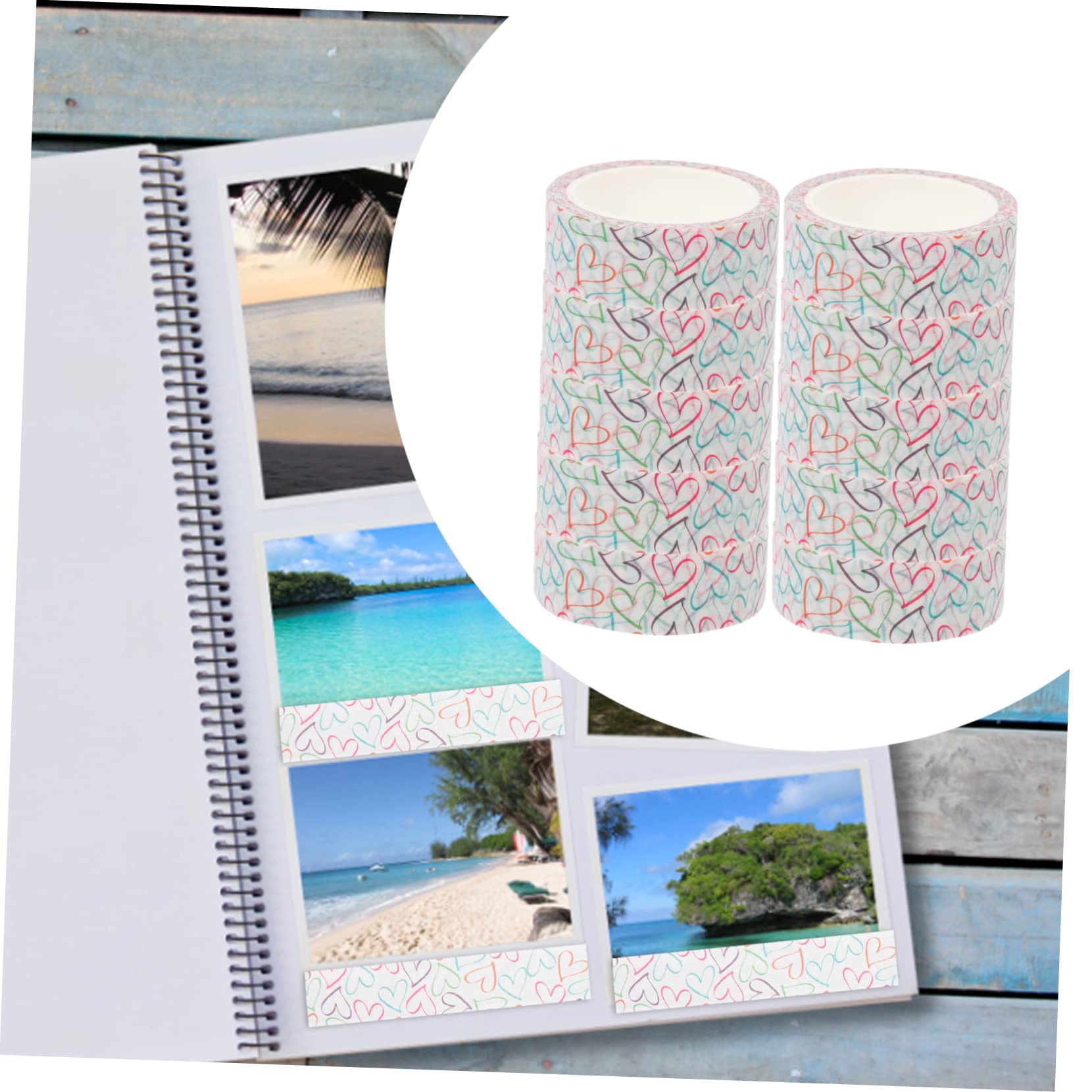 VILLCASE 30rotoli Nastro Adesivo Decorativo Cuori Di Washi Tape Per Scrapbooking e Fai Te Facile Da Strappare Senza Residui Per Progetti Creativi e Decorazioni Di Diari
