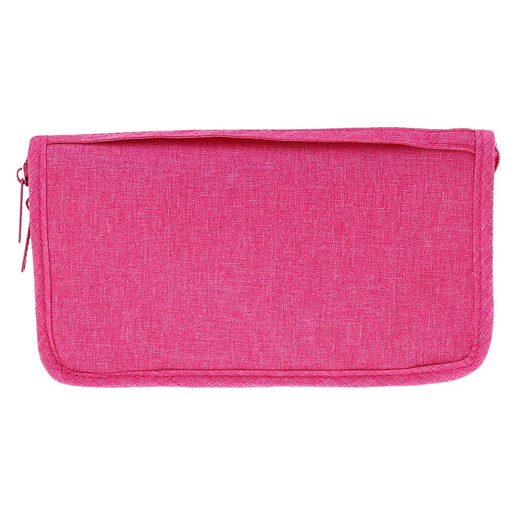 nivaa Travel Passport Wallets Cover ID Card Documents Bag Holder Case Rose Red-picture-5