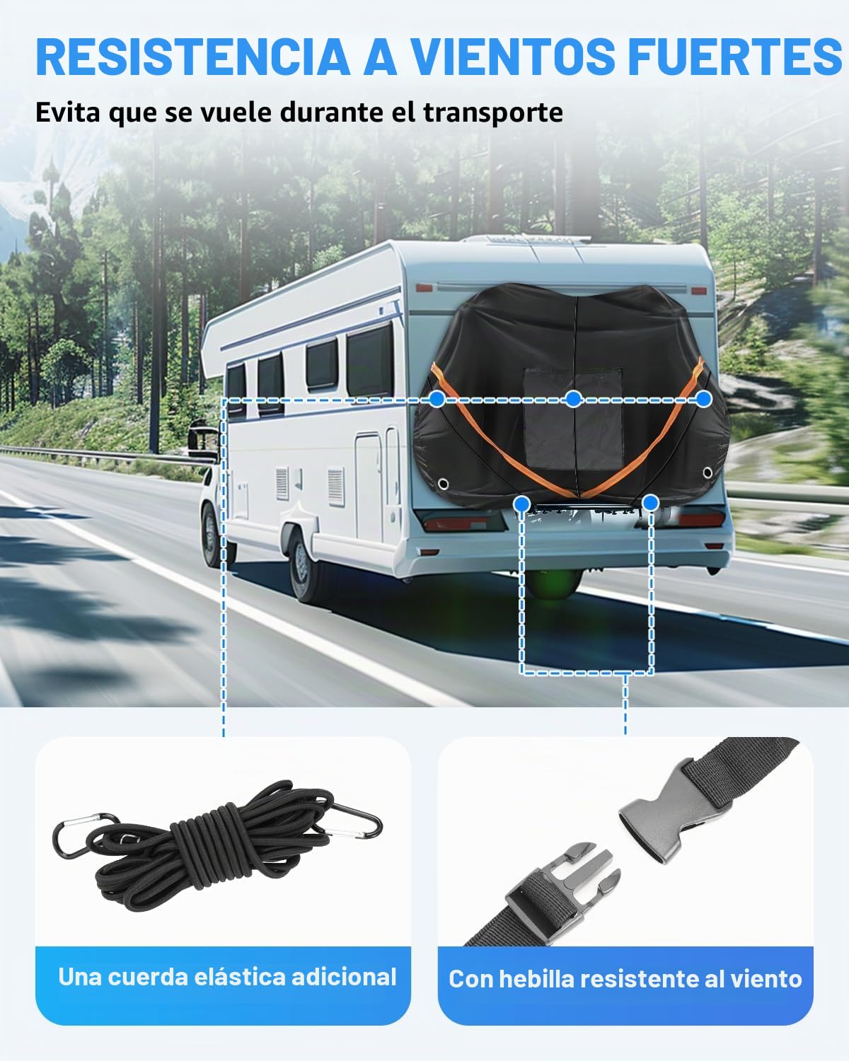 SUPAREE Funda Bicicleta Impermeable Funda para Bicicleta Transporte Funda Exterior 3 Bicis 420D Oxford Resistente pour Autocaravana Coche Viaje