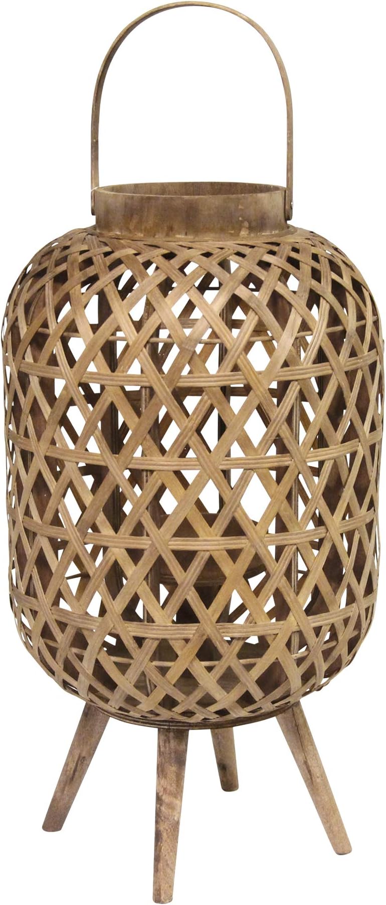 Stratton Home Decor S23801 Candleholder, 11.25W X 11.25D X 25.20H, Reddish Brown