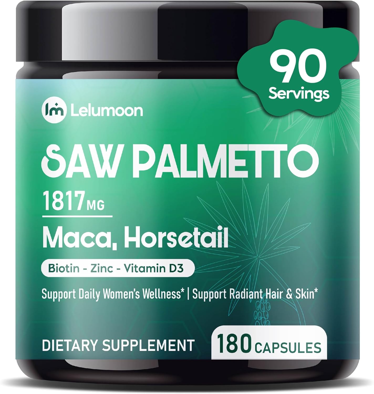 Saw Palmetto Complex 15-in-1 Formula with Maca & Biotin, 180 Count