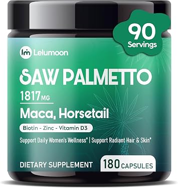 Saw Palmetto Complex 15-in-1 Formula with Maca & Biotin, 180 Count