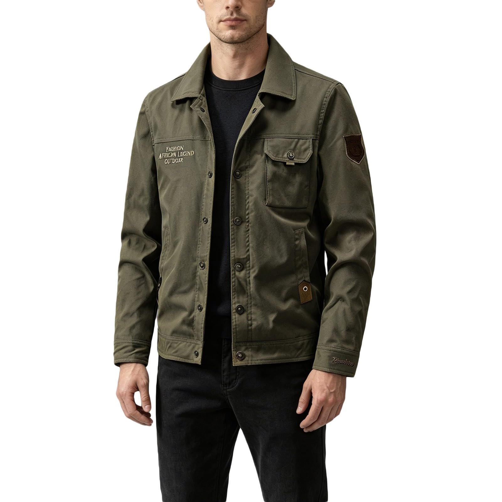 Generisch Lederjacke Damen Lässige Herren-Utility-Jacke, Arbeitsjacke für den Alltag, klassische Slim-Fit-Oberbekleidung Herren