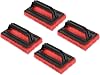 PATIKIL 15cm Scouring Pad Brush, 4 Pack Cleaning Scrub with Handle Kitchen Bathroom Sponge Washing Tools, Red