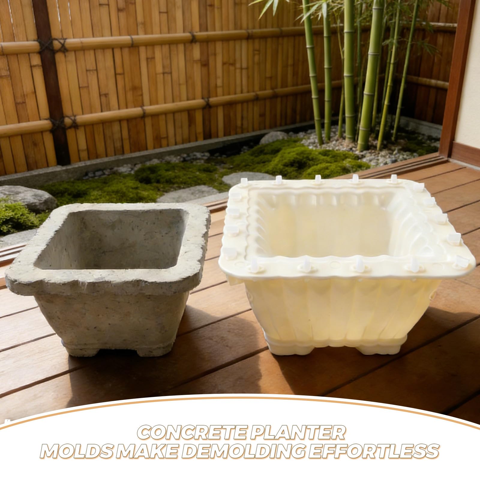 Forma do betonu cementowego: plastikowa forma do doniczek na sukulenty i kwiaty – do betonowych doniczek DIY wystroju i ogrodu, 14x14x8 cali