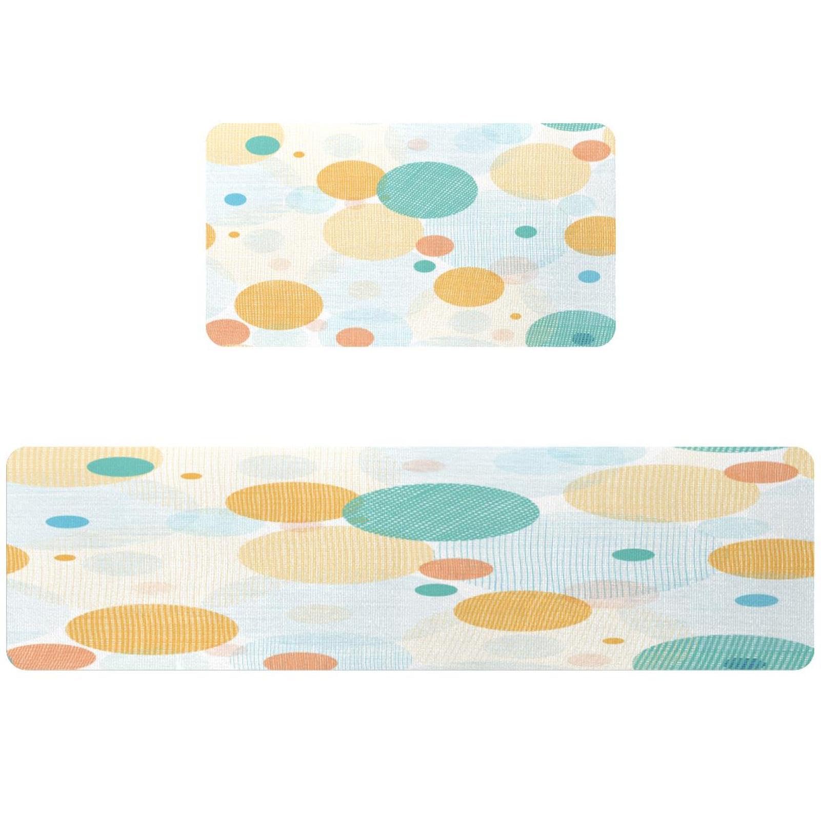 2 alfombras de cocina amarillas y azules lavables VAPOKF