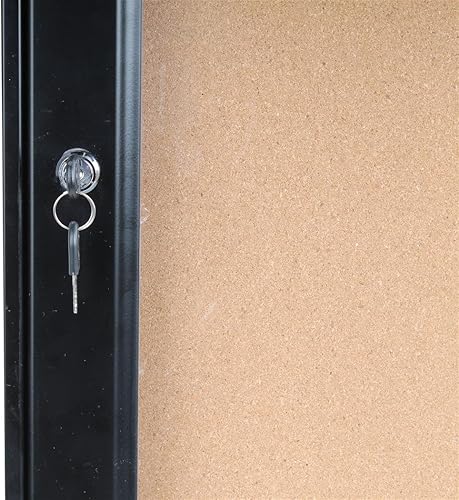 Miniatura 6 de Tablero de anuncios cerrado con barra de cabecera, puerta abatible con bloqueo, ventana de 26 x 36 pulgadas, junta de goma, iluminación LED para