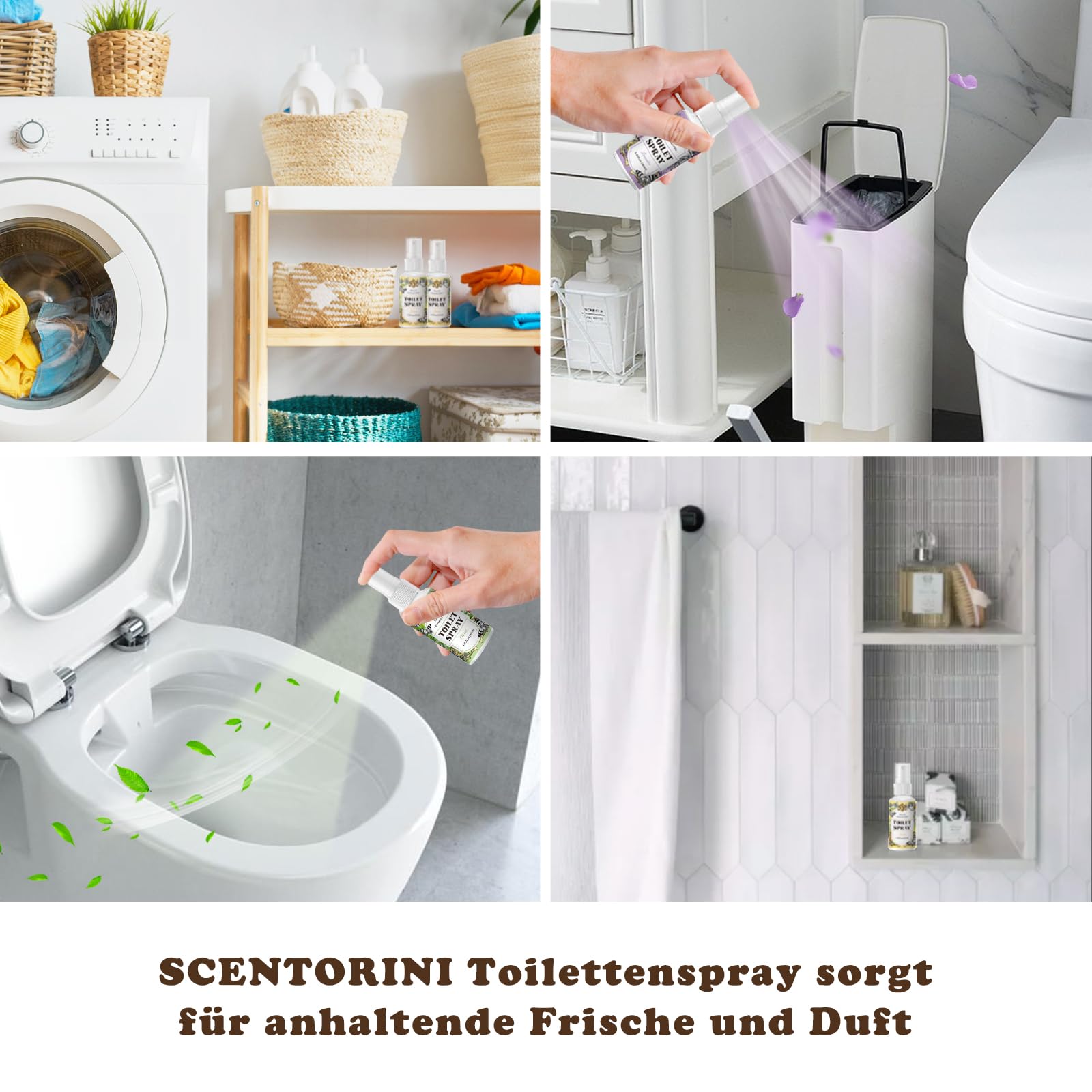 SCENTORINI Lufterfrischer Spray für WC und Bad, Wc Duft, 3 x 30 ML