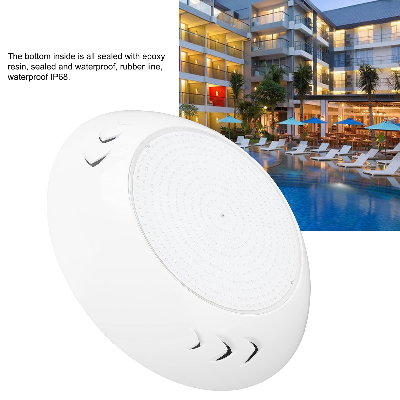 Cocoarm Oświetlenie Basenowe Wypełnione żywicą Oświetlenie Basenowe LED 12 V RGB Podwodna Naścienna IP68 z Pilotem 7 Statycznych 5 Trybów Dynamicznych dla Fontanny Basenowej Akwarium (35W)