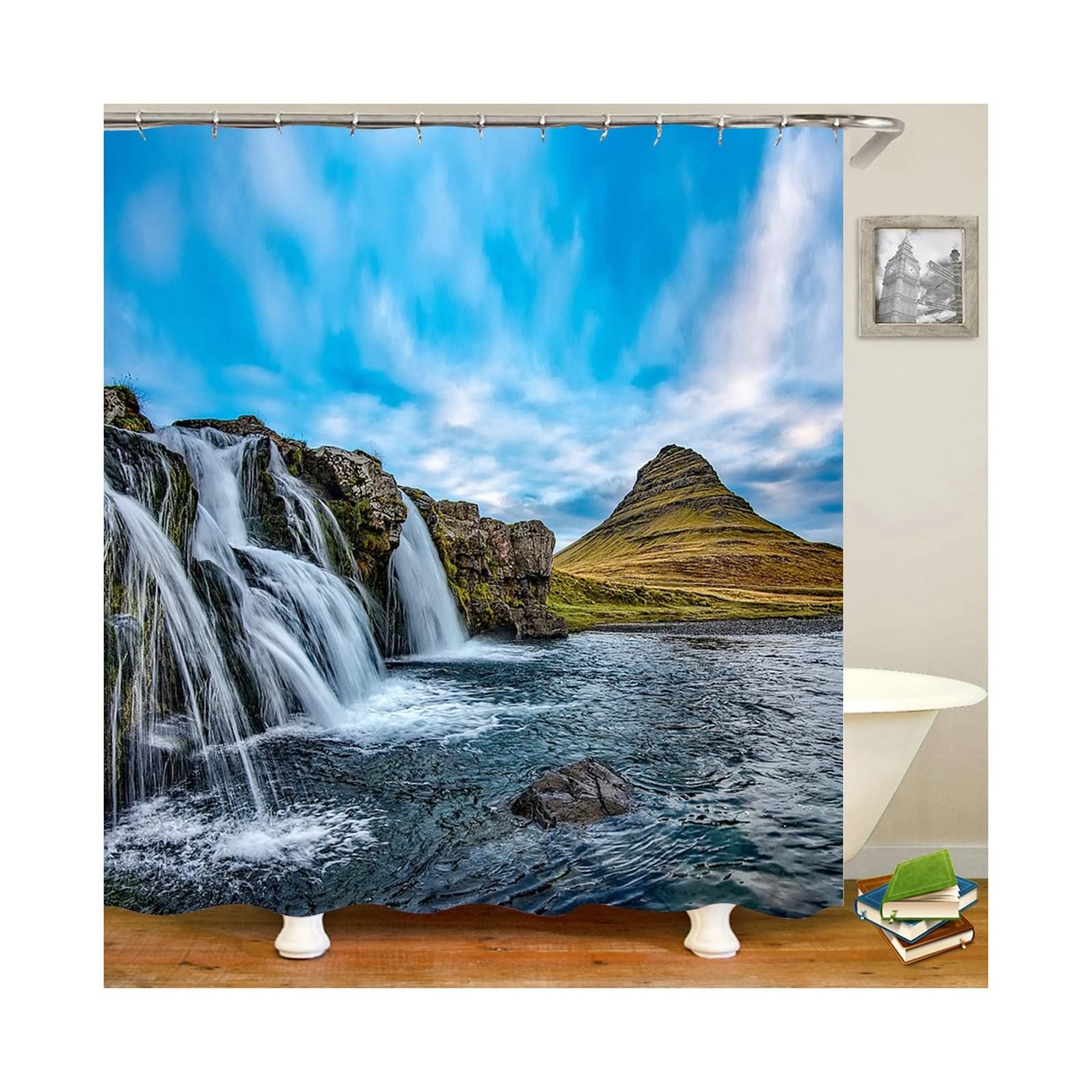 Rideau de douche imperméable KnSam 180x200cm en polyester anti-projections