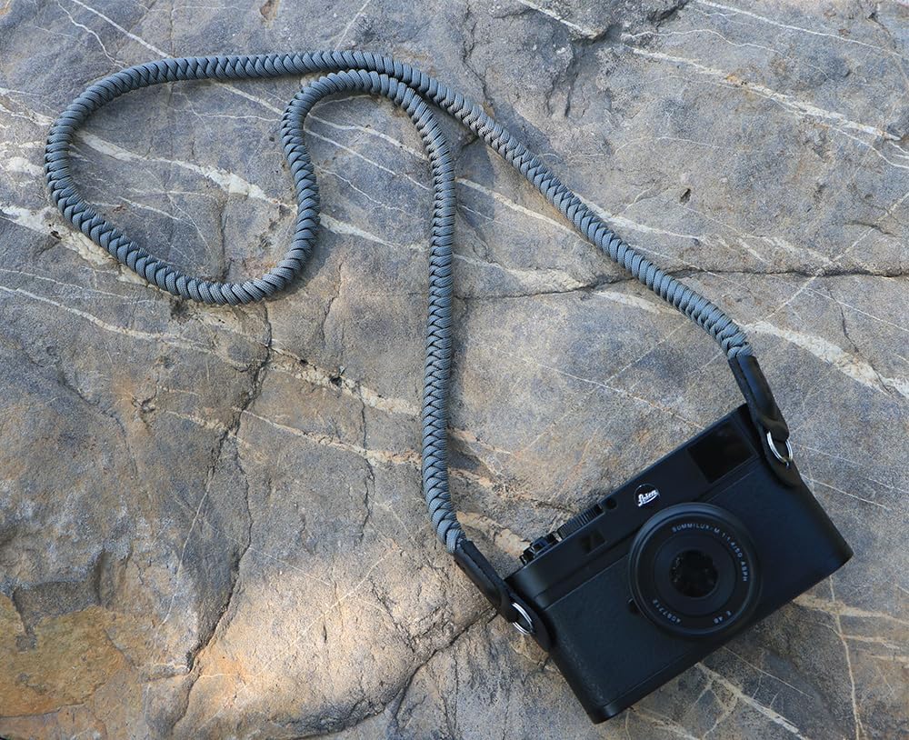 Paracord Camera Strap Long Camera Neck Shoulder Strap for SLR DSLR Digital Mirrorless Cameras 47inch/120cm Grey