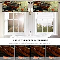 Vista 603 de Cenefas de cocina modernas con patrón de cobre marrón dorado para ventanas, cenefas opacas abstractas de marcas de arañazos y cortinas opacas