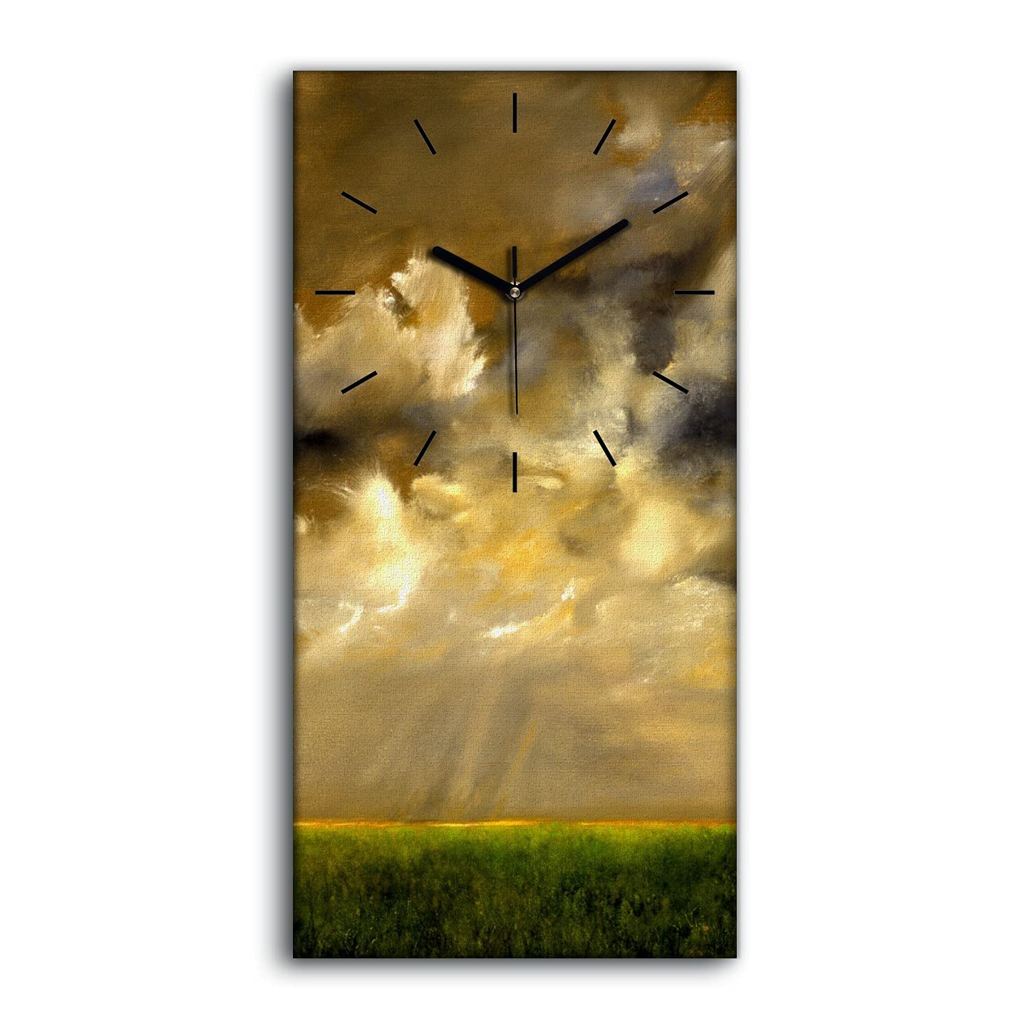 Horloge sur Toile Paysage Nuages du Ciel 30x60cm Décoration Murale Salon