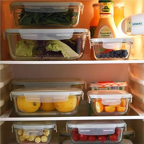 Miniatura 5 de Contenedores de almacenamiento de alimentos de vidrio con tapas herméticas  Cajas de vidrio herméticas Bento de vidrio sin BPA (juego de 3 piezas)