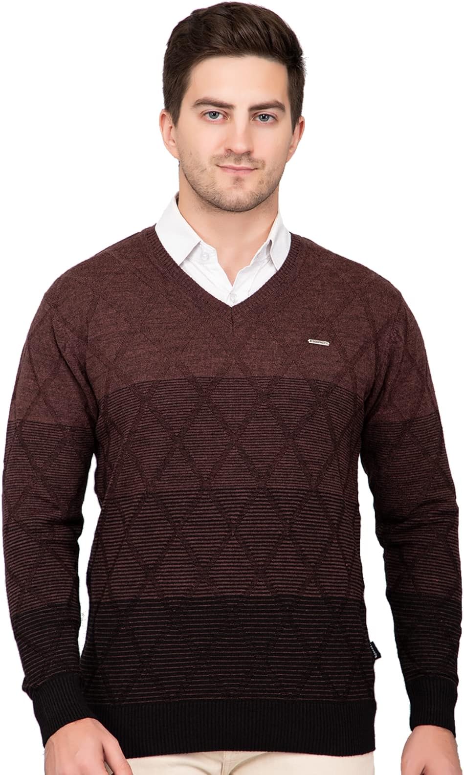 GODFREYThin and Warm V Neck Pullover Woolen Sweater for Men