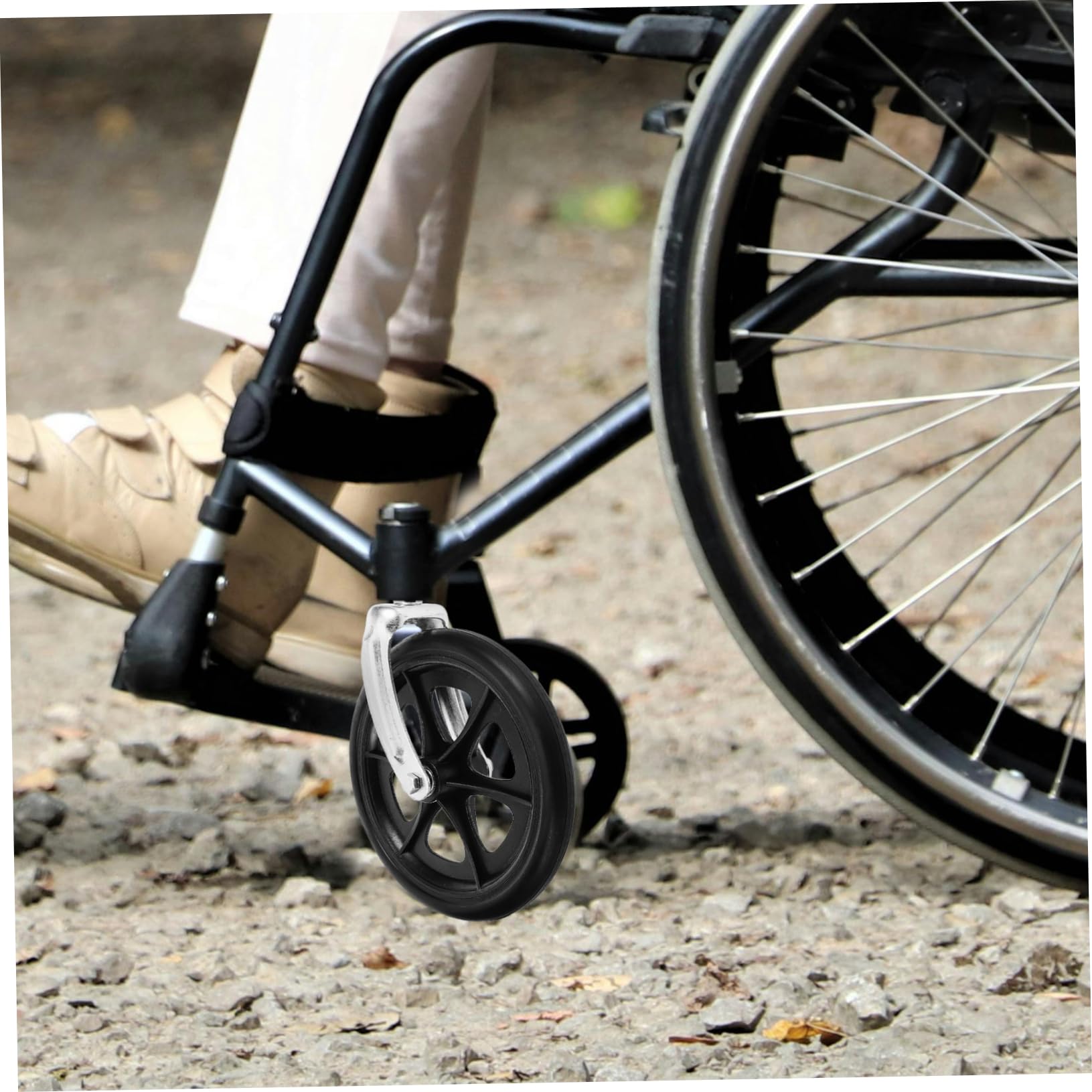 Accessori per, ruote di ricambio per sedie a rotelle, ruote anteriori, ruote di ricambio per sedie a rotelle, con supporto a forcella in metallo