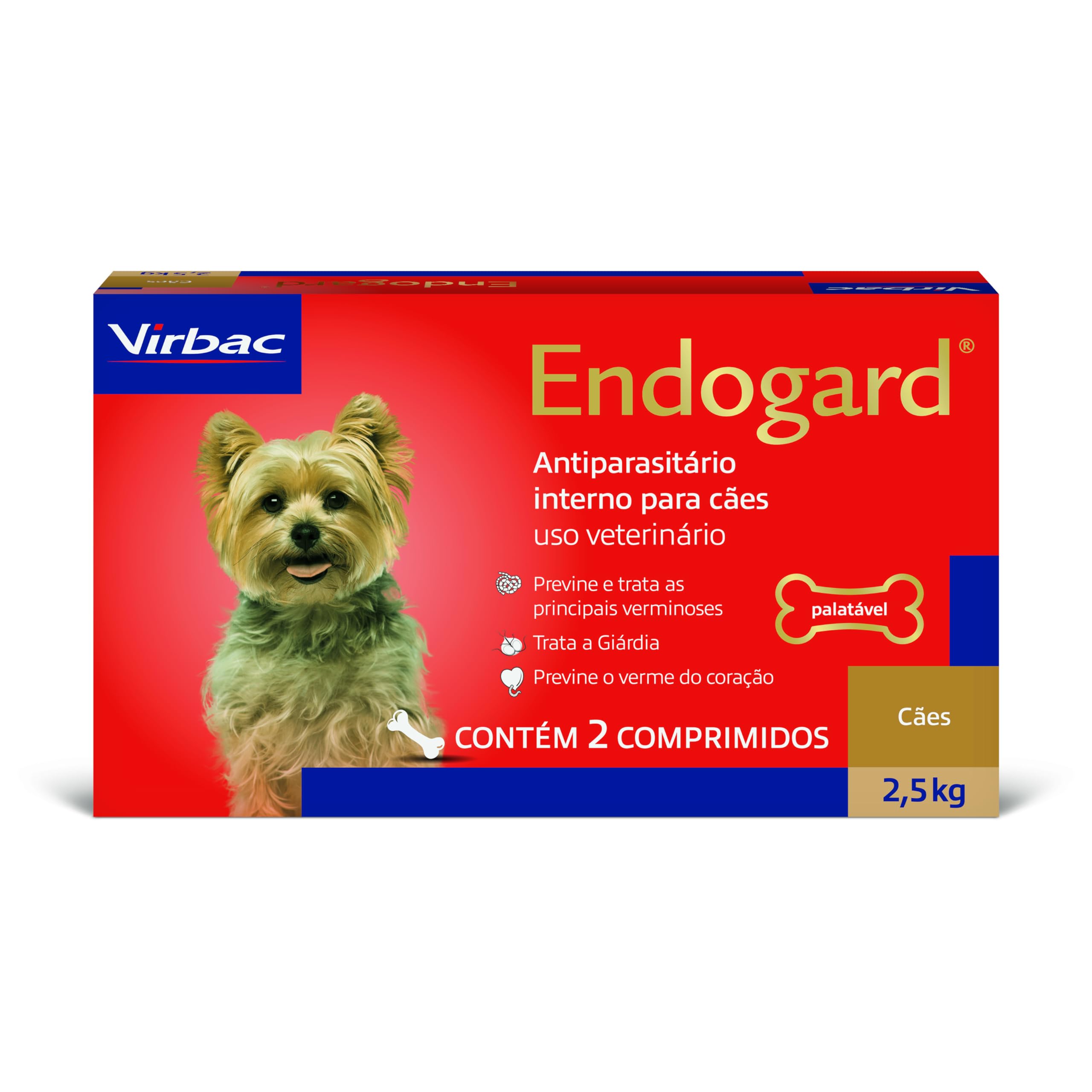 VIRBAC ENDOGARD VERMÍFUGO PARA CÃES ATÉ 2,5 KG