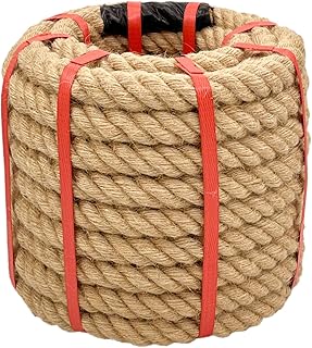 Chmentnanza 1 Inch x 50 Ft Hemp Rope - Heavy Duty 4 Strand Twisted Twine...