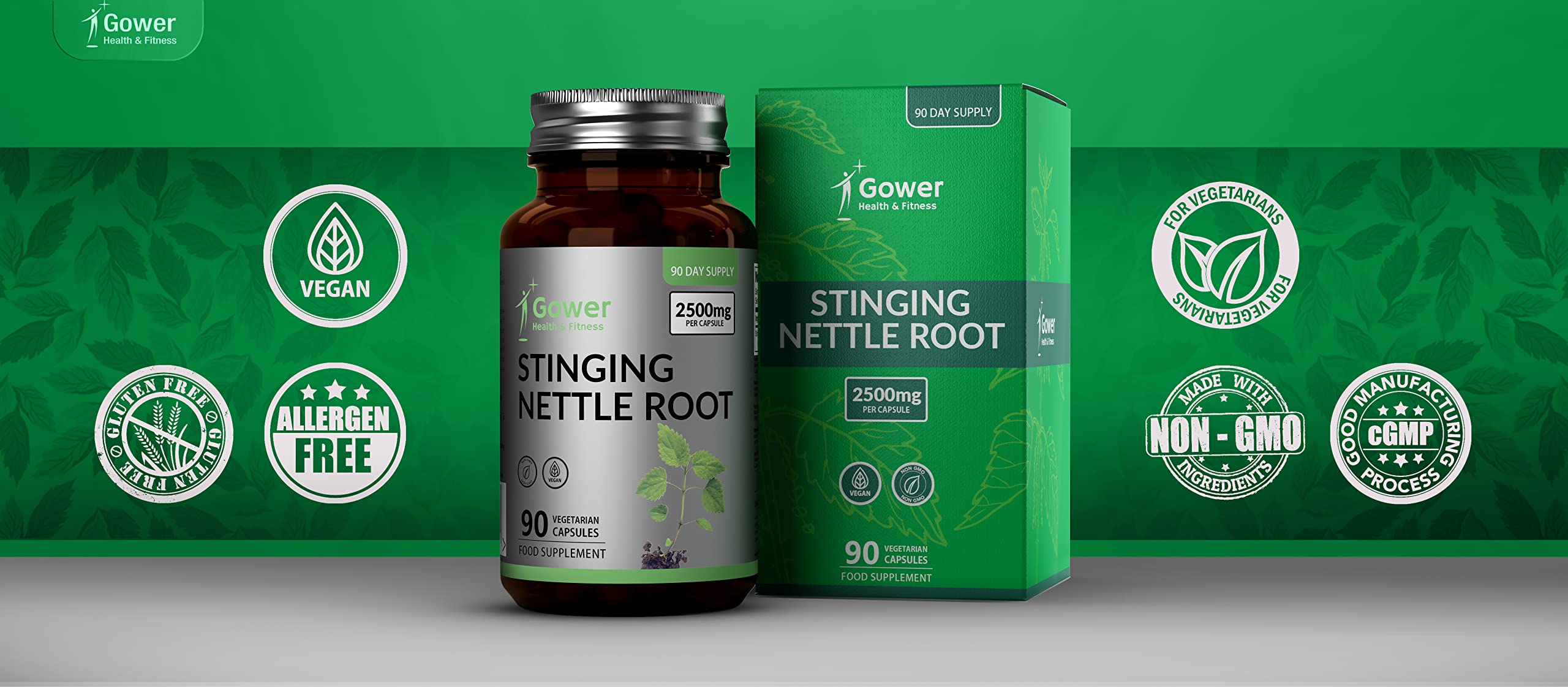 GH Radice Ortica Integratore | 90 Capsule (Estratto 10:1) 2500 mg per Dose | Estratto Radice di Ortica ad Alto Dosaggio| Non-OGM, senza Glutine e Latticini | Prodotto nel Regno Unito
