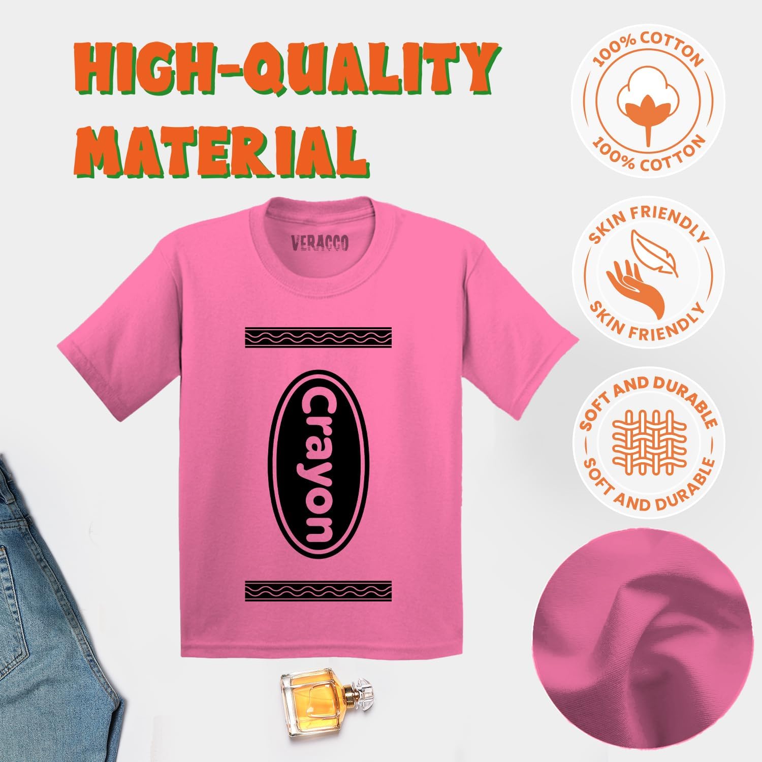 Kids Crayon Costume Shirt Youth – Funny Halloween Group T-Shirt for Boys Girls Matching Outfit