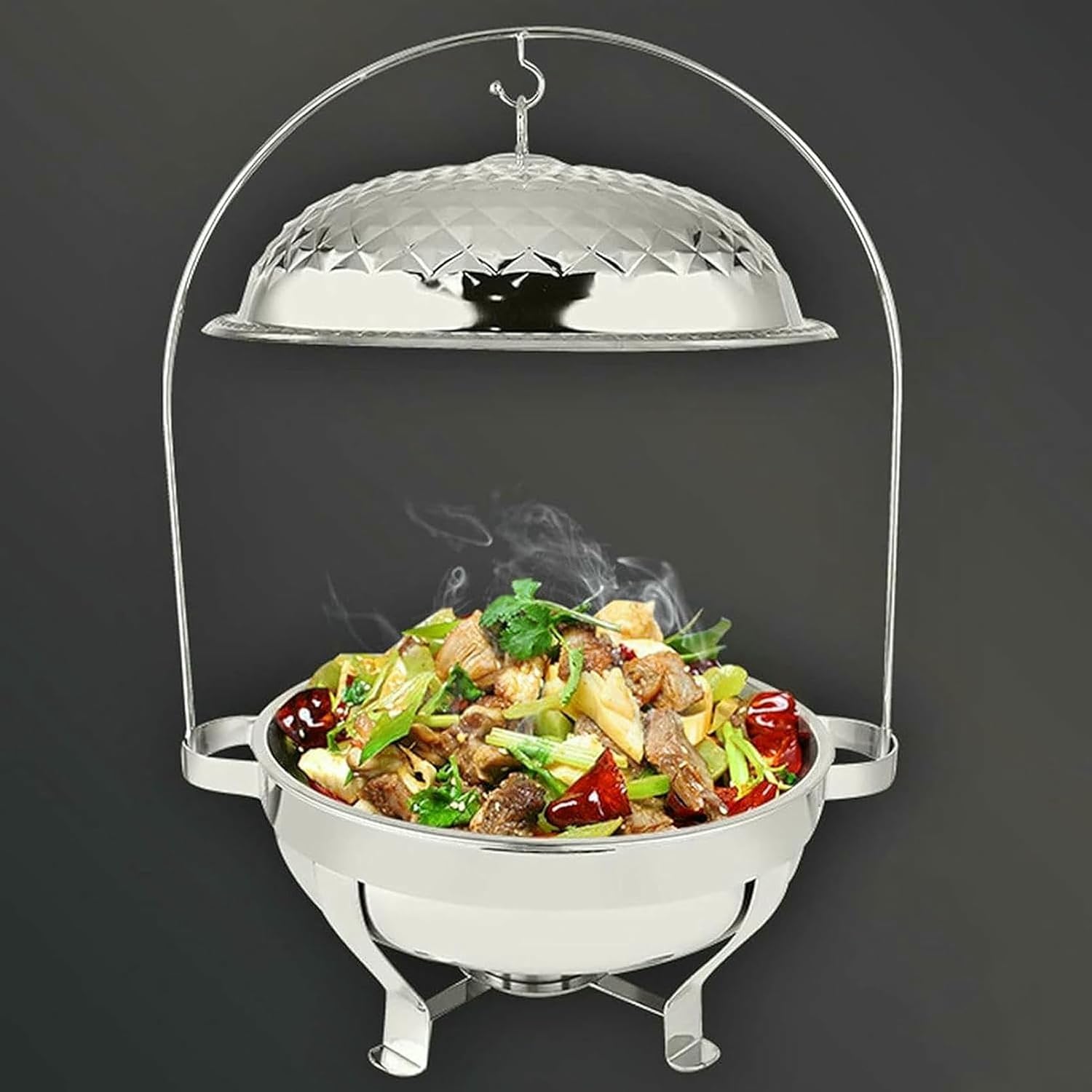 Buffet Servers and Heaters - Food Heaters for Catering Events, Buffet Sets, Stainless Steel Catering Food Heaters, Hotpot Buffet Sets, Cold Plate Server Sets,Silver-8L