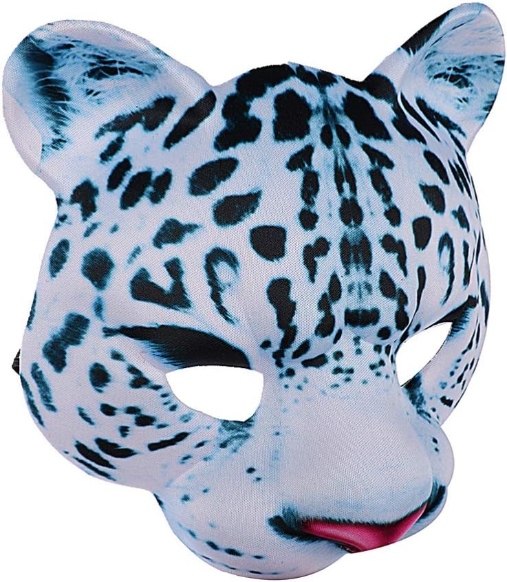 Abaodam Halloween Leopard Half Face Masquerade Masks Animal for Halloween Carnival Party Dress Up Costume Props