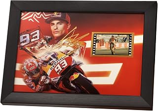 veratwo Sport Room Decor - Signed Marc Marquez Poster Framed Photo Gift 8x6 Inches,with 1x 35mm Film Display,Cool MotoGP Memorabilia Gifts for Marc Márquez Fans