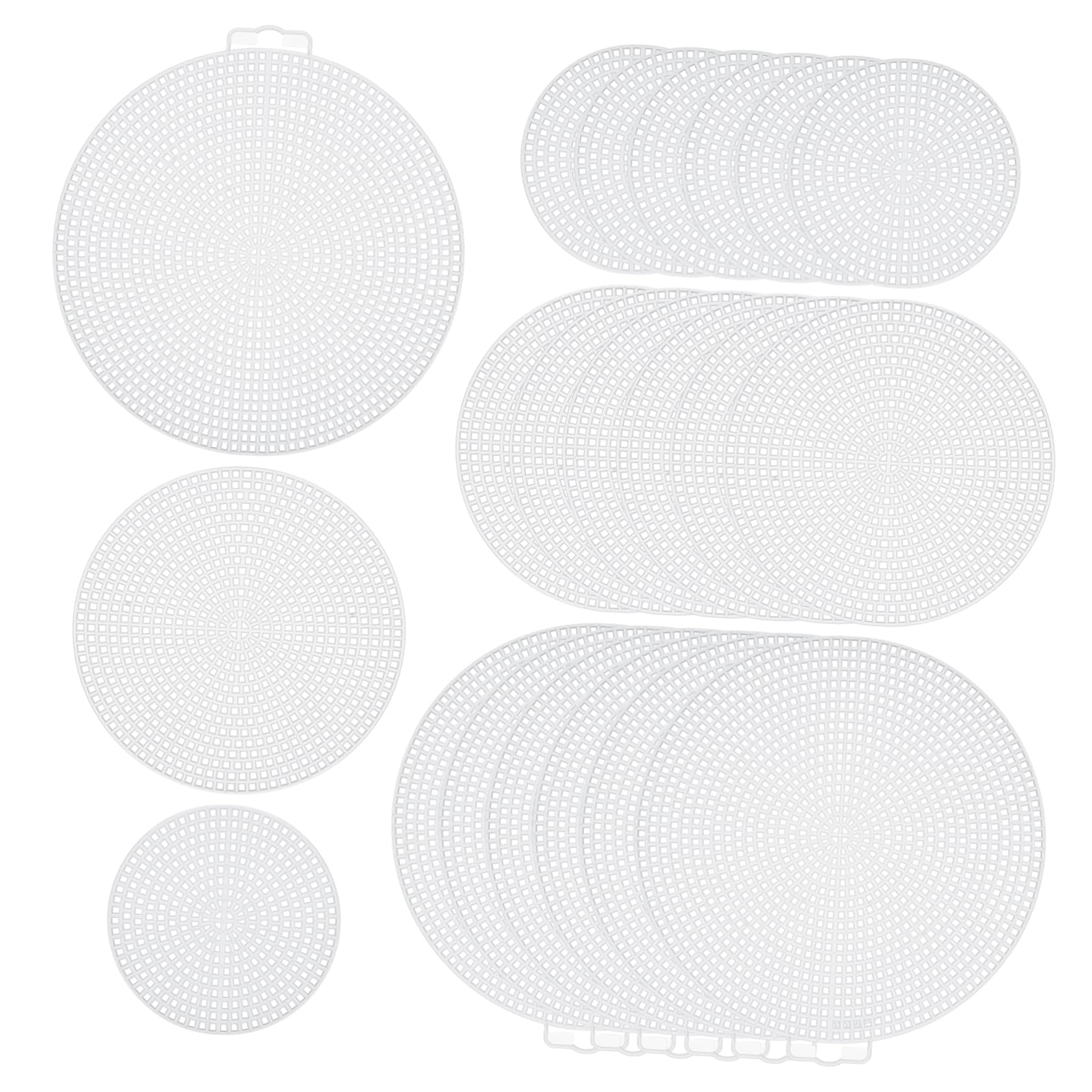 DOITOOL Cross Stitch Mesh Piece Plastic Canvas Sheets Round Bottom Mesh Mat Craft Accessory Kit
