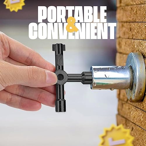 Miniatura 6 de Llave de medidor de agua, 2 piezas, herramienta de cierre de agua de acero, incluye llave de medidor de agua de 16 pulgadas y 1 llave negra para uso