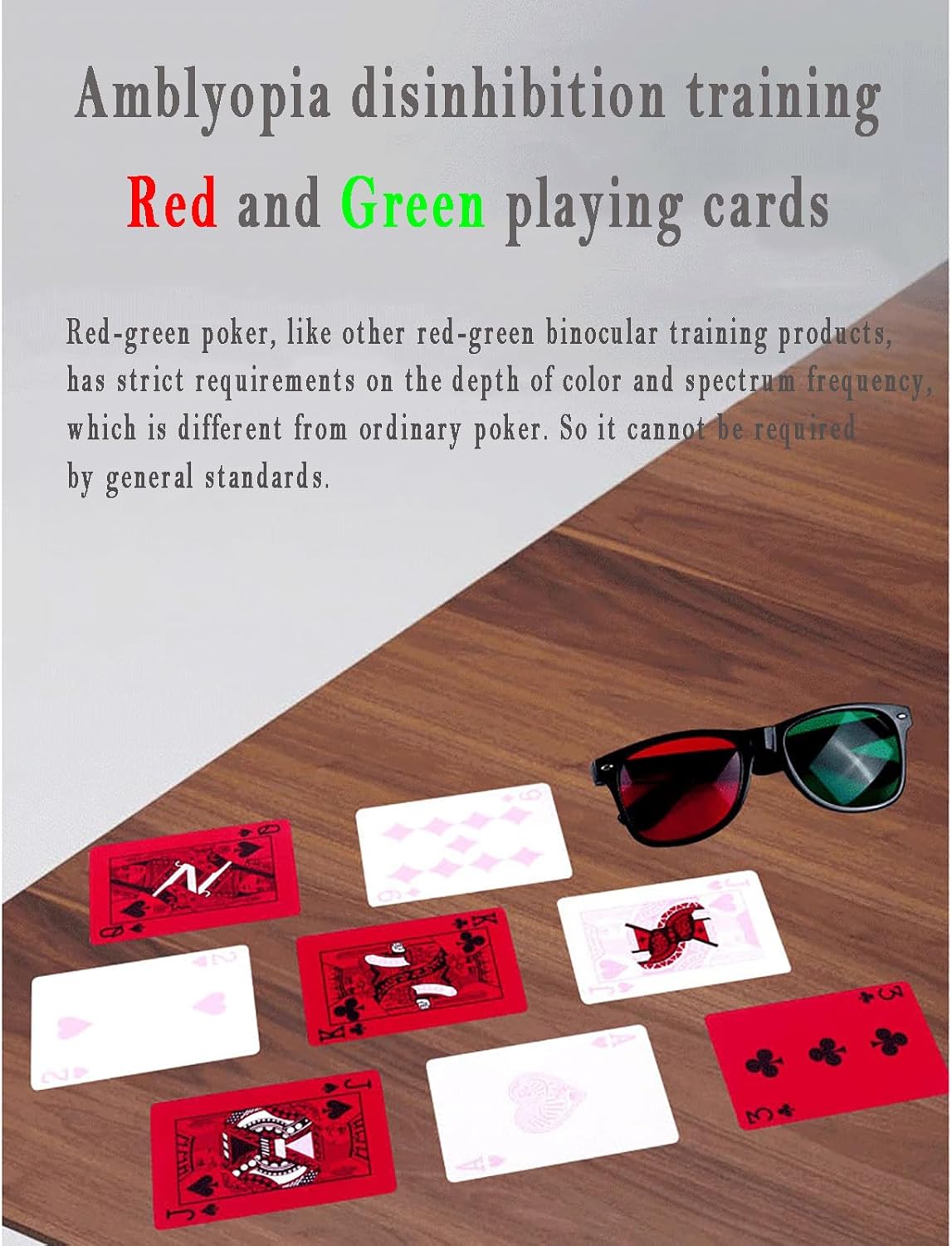 Vision Training Tool, Amblyopia Strabismus Red-Green Poker, Suitable for Amblyopia Disinhibition Training, Can Shorten The Amblyopia Training Cycle