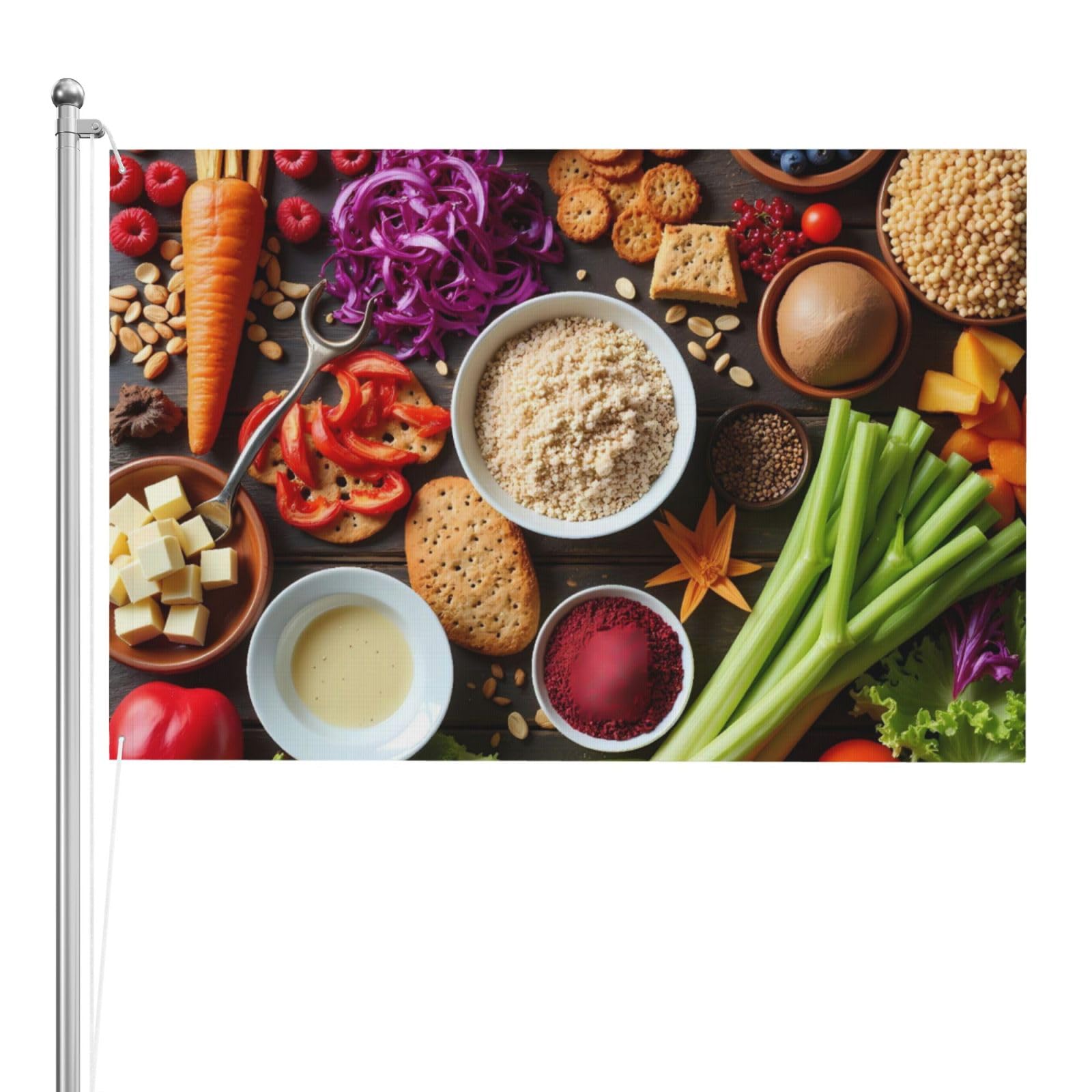 Drapeau résistant aux intempéries Fresh Healthy Foods couleurs vives anti-UV