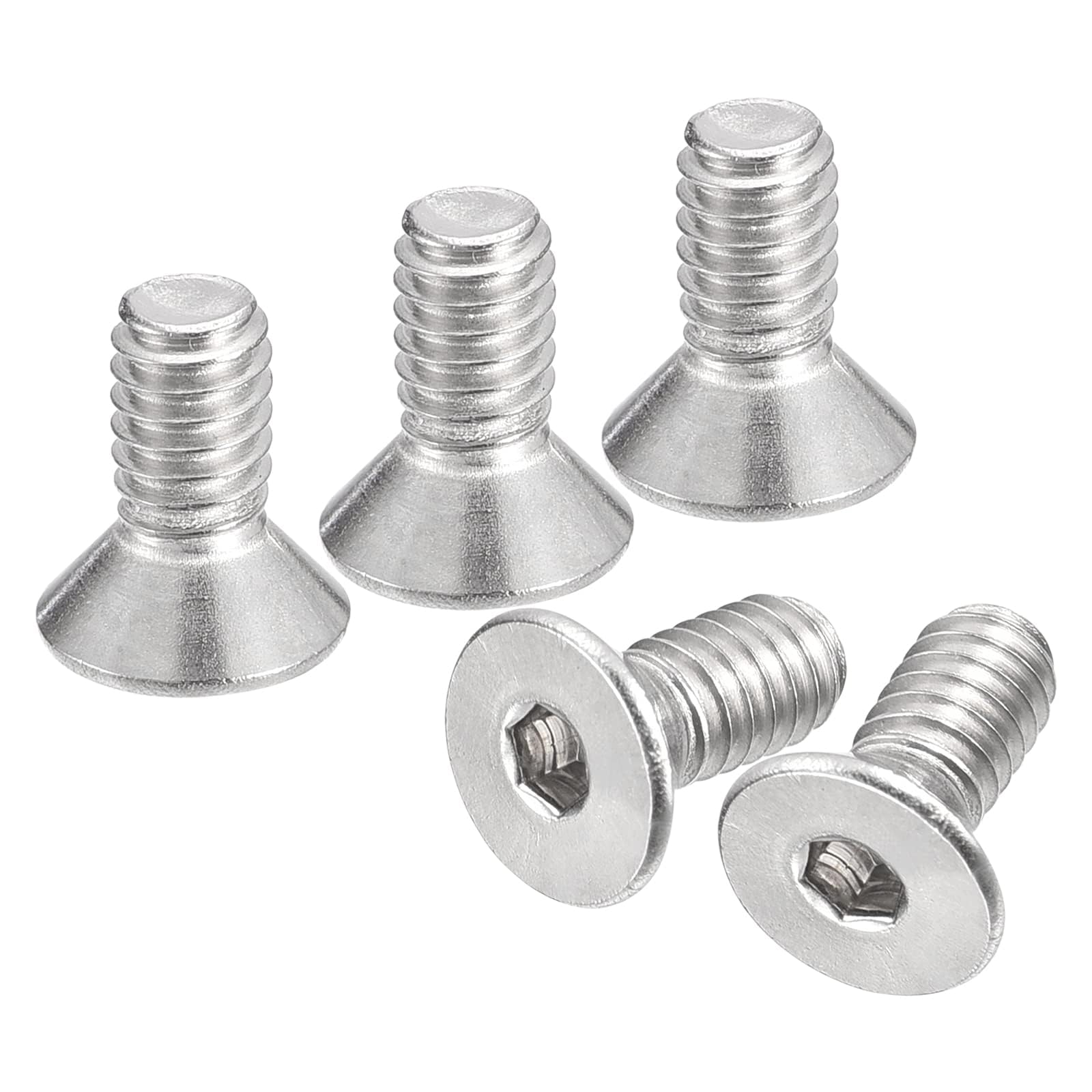 TA-VIGOR 50Pcs Hex Socket Countersunk Head Screw Bolts, 8-32x3/8" 304 Stainless Steel Flat Head Socket Cap Screws Bolts Fasteners for Bicycle Motorcycle Repair, Machinery, Household Appliances