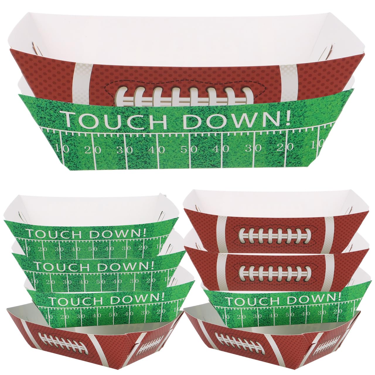 Ipetboom Football Party Disposable Hot Dog Boxes 20Pcs 4.33X2.64X1.69In Paper Food Trays Waterproof Oilproof Snack Serving Boats for Birthday BBQ