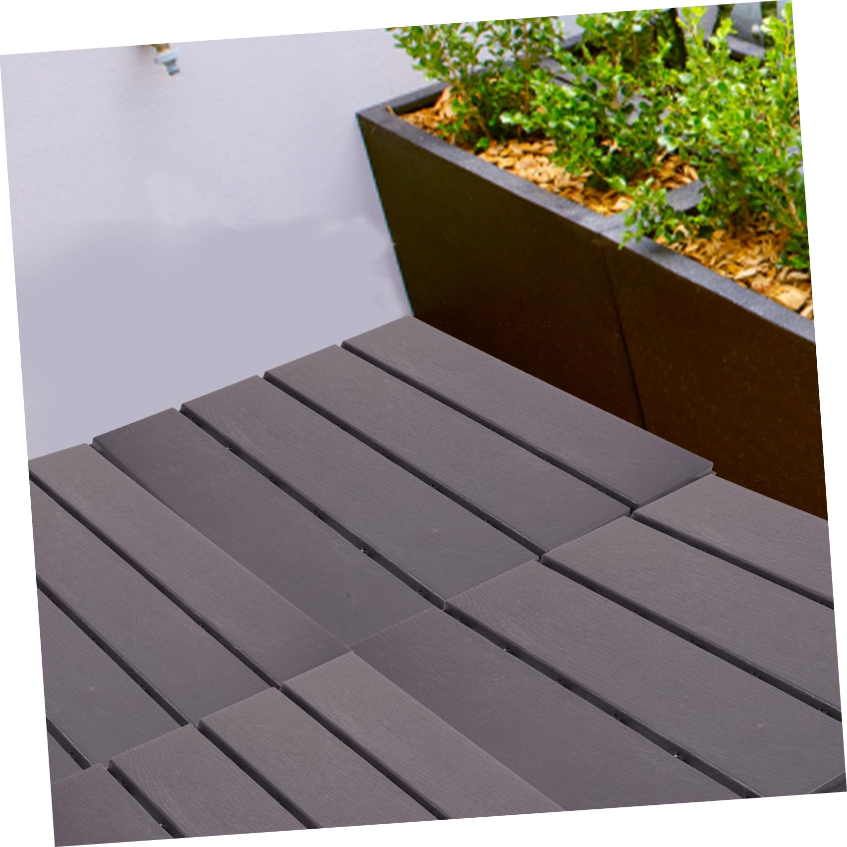 4piezas Baldosas De Patio Interlocking Para Exterior Suelo De y Jardín Diseño Resistente Al Agua Sol Instalación y Madera