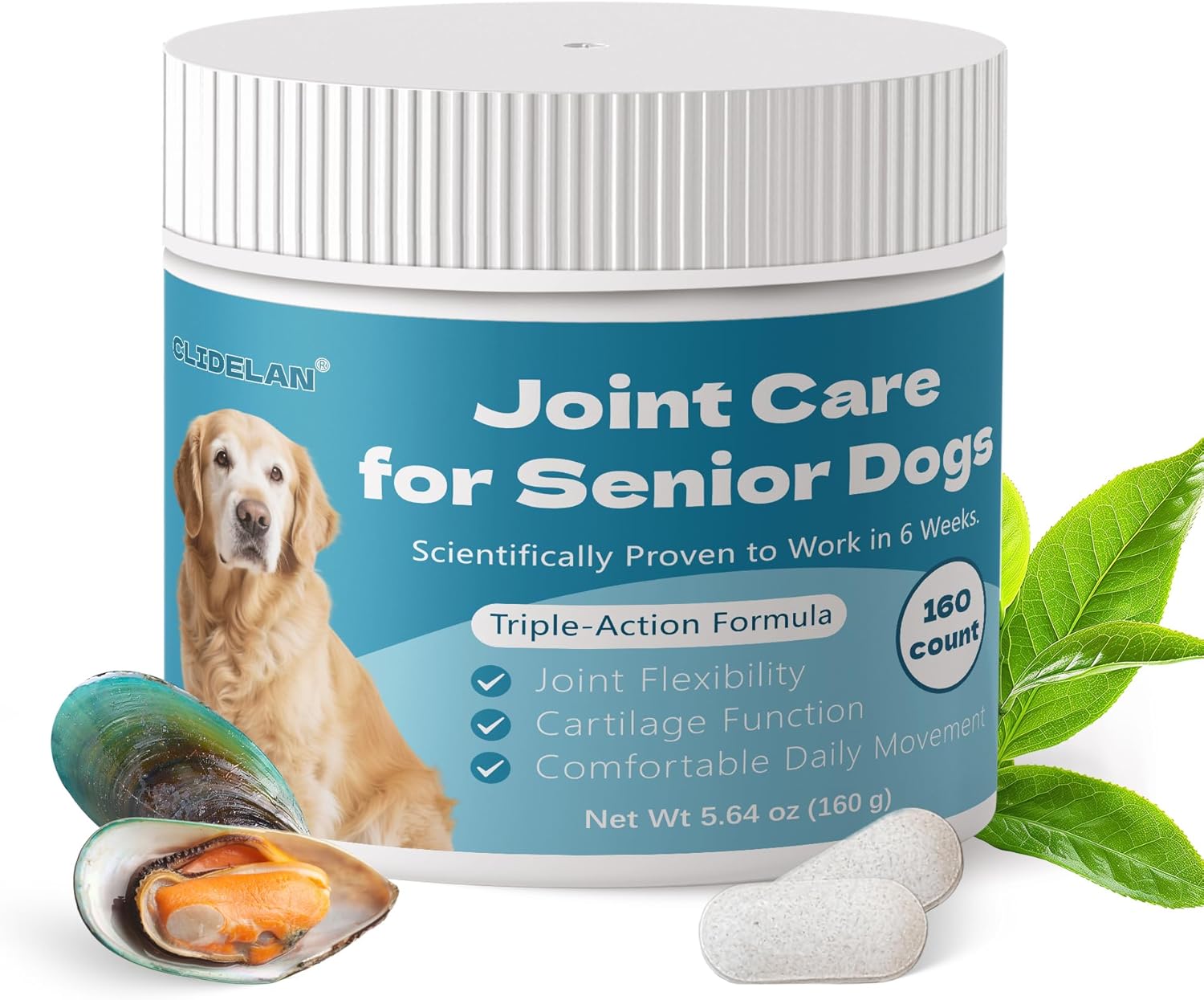 Hip & Joint Senior Dog Supplement–Advanced Glucosamine Chondroitin for Dogs with MSM, Green Lipped Mussel,and Omega-3 – Supports Mobility and Reduces Joint Pain for Senior Dogs(120ct Chewable Tablets)