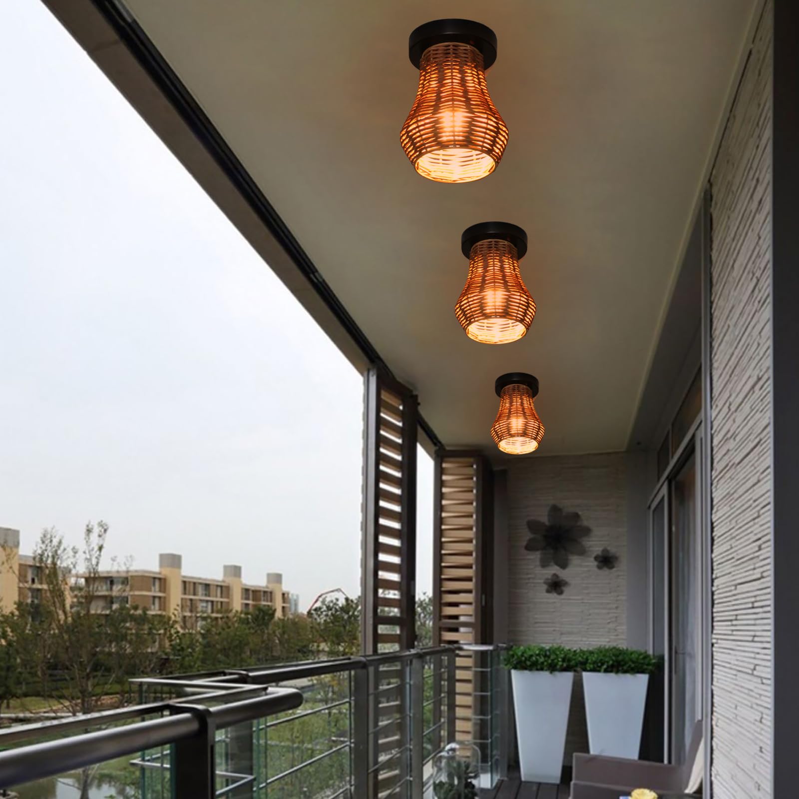 Klosz rattanowy do lampy wiszącej, kinkietu i lampy stołowej, styl boho, akcesoria do lamp DIY, 3 sztuki kloszy