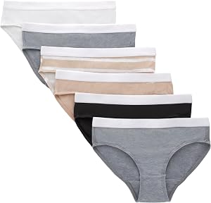 Hanes girls Originals Underwear, Stretch Cotton Boyshorts, Hipster, Bikini Panties, 6-pack