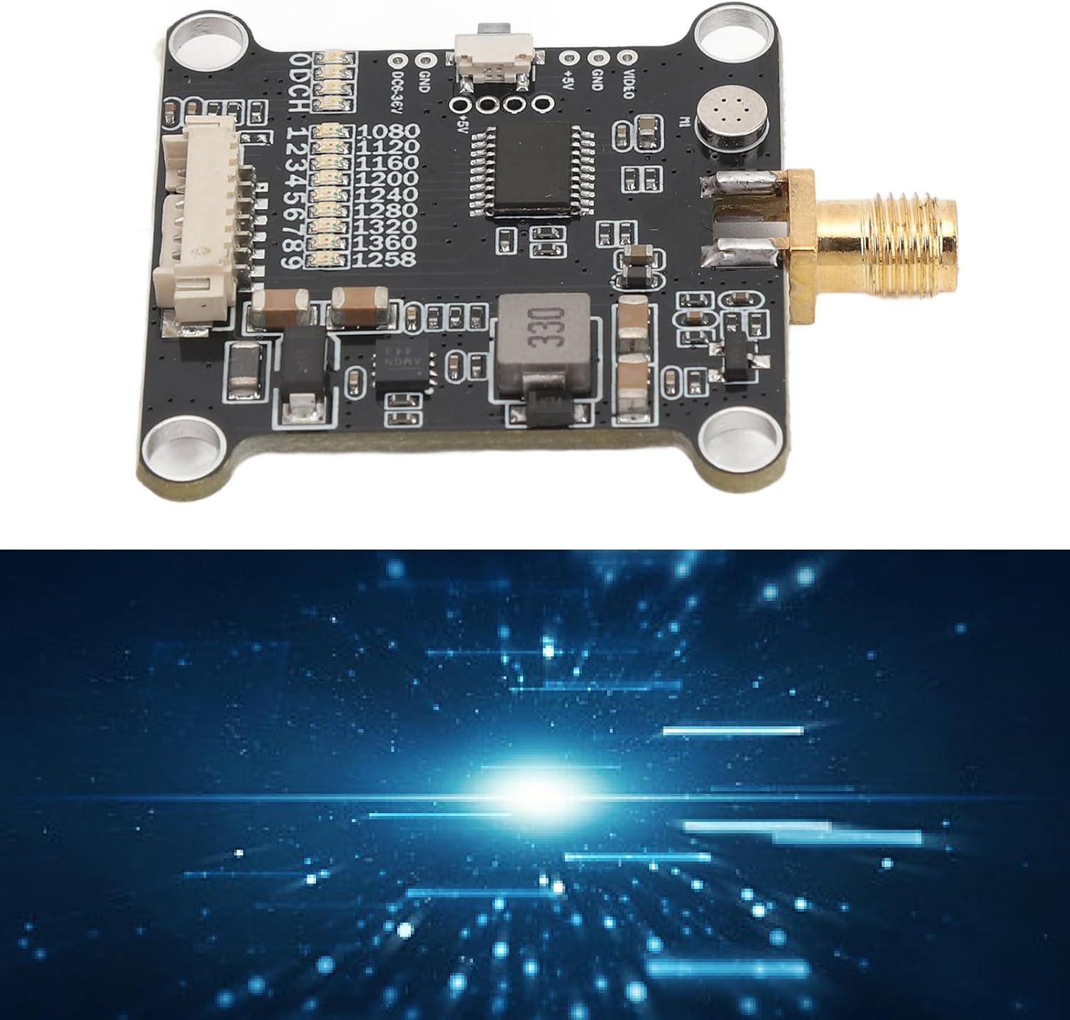 Yoidesu 1.2G VTX, 1.6W Video Transmitter Module, 1.2GHz Frequency Band for Stable, RC Drone Transmitter Module with Low Latency, Compact & Lightweight, for FPV Racing