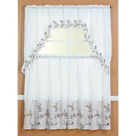 Curtainworks Cottage Ivy – Set Tenda E Festone 3 Pezzi, Multicolore, 142x61 Cm, Motivo Edera E Pois