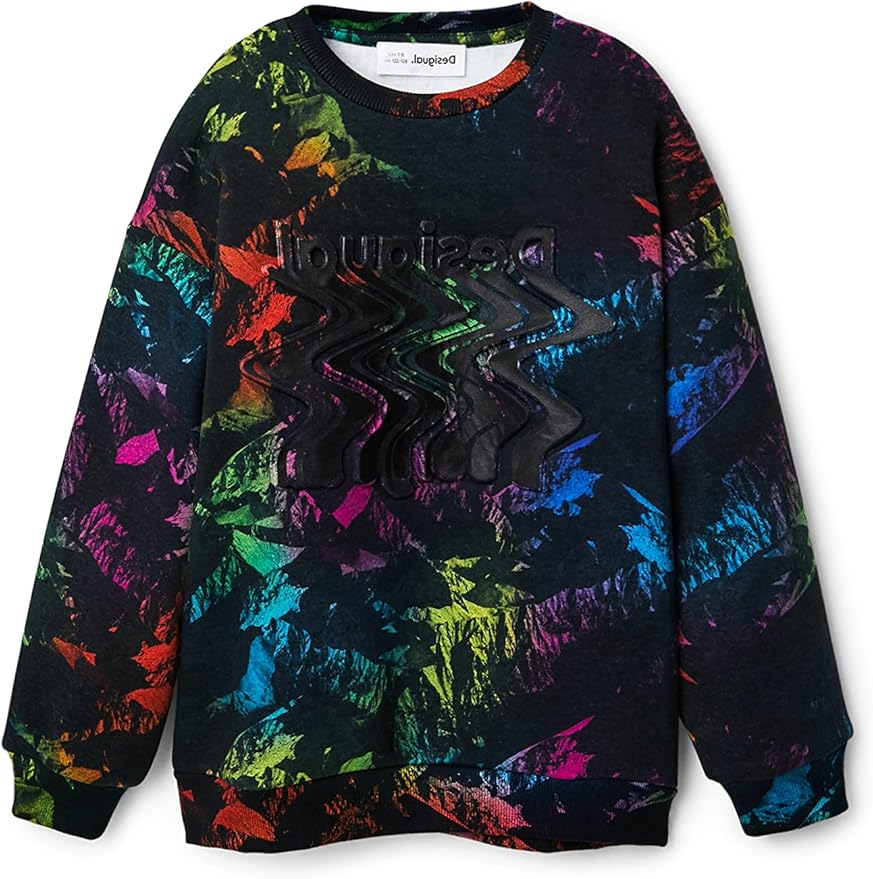 Maglione Desigual Nero Per Bambina - Taglia L In Cotone 100%