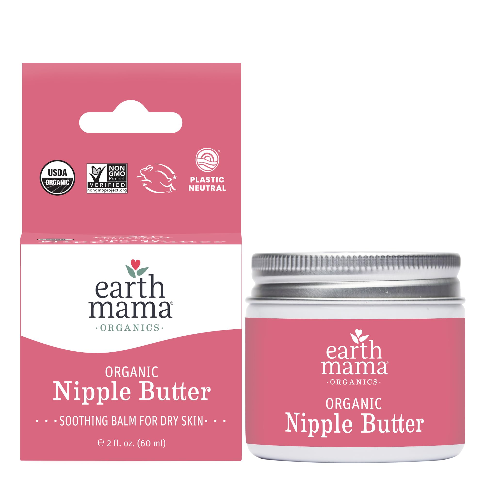 Earth Mama Organic Nipple Butter™ | Nipple Cream Safe for Breastfeeding | Postpartum Essentials for Nursing | Non Lanolin Nipple Cream, 2-Fluid OunceUSDA Organic