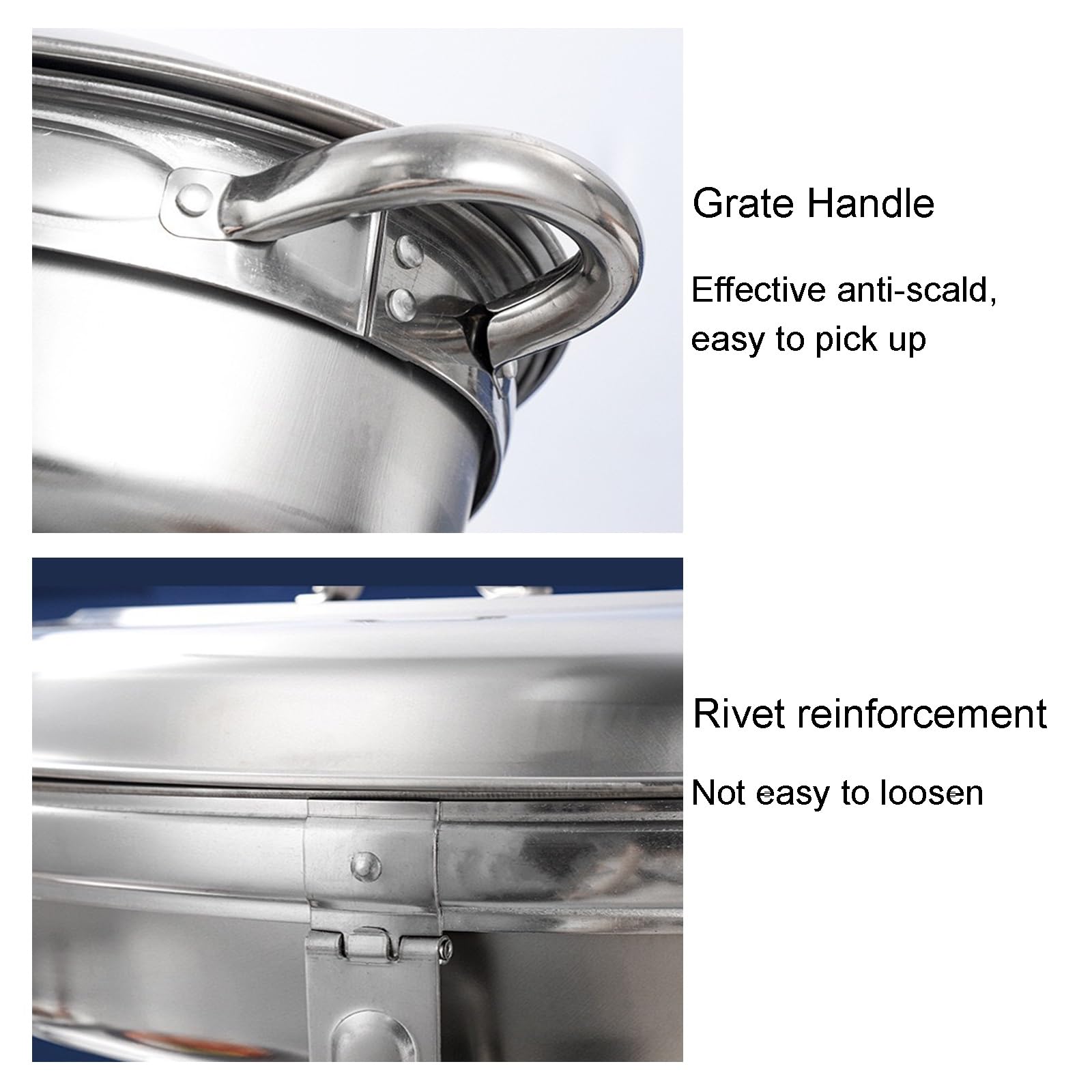 FQWYNMZ Chafing Dish Set, Scaldavivande Chafing Dish, Scaldavivande Elettrico Professionale in Acciaio Inox Buffet, Teglie per Alimenti e Contenitori per Combustibile, Kit Scaldavivande da 5,5 L